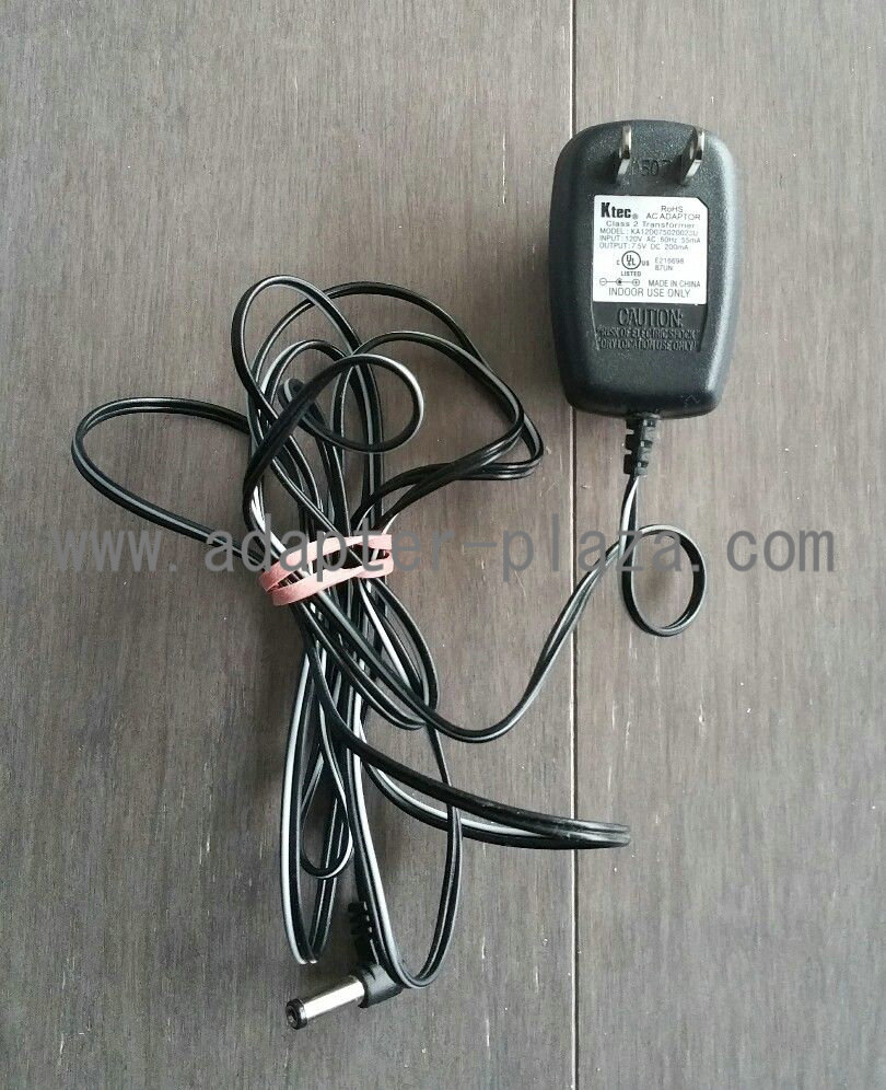 New Ktec KA12D075020023U 7.5V 200mA AC Power Supply Adapter Class 2 Transformer - Click Image to Close